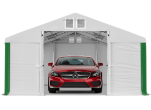 Garážový stan 4x6x2m strecha PVC 560g/m2 boky PVC 500g/m2 konštrukcia ZIMA