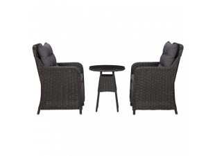 Záhradný bistro set 3 ks čierna / sivá Dekorhome