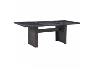 Záhradný jedálenský stôl 200x100 cm čierna Dekorhome