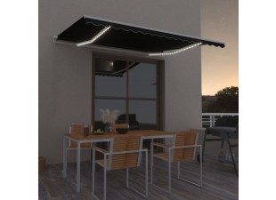 Ručne zaťahovacia markíza s LED svetlom 450x300 cm Dekorhome