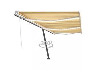 Ručne zaťahovacia markíza s LED svetlom 500x350 cm Dekorhome
