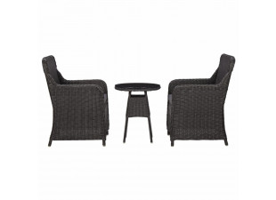 Záhradný bistro set 3 ks čierna / sivá Dekorhome