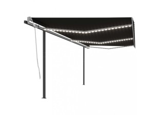 Ručne zaťahovacia markíza so stĺpikmi a LED svetlom 600x350 cm Dekorhome