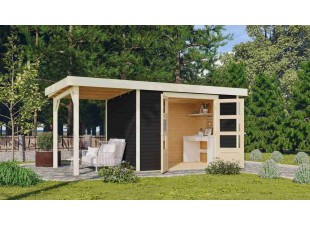 Drevený záhradný domček ASKOLA 4 s prístavkom 150 Dekorhome