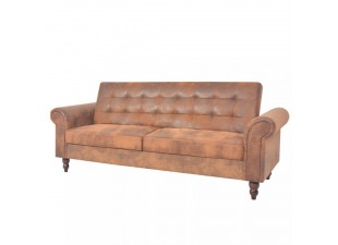 Rozkladacia Chesterfield pohovka hnedá Dekorhome