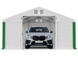 Garážový stan 4x6x2m strecha PVC 560g/m2 boky PVC 500g/m2 konštrukcia ZIMA PLUS