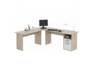 Rohový písací stôl Maurus NEW MA11 dub sonoma / biela