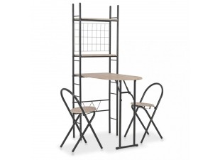 Skladací bistro set s regálom Dekorhome