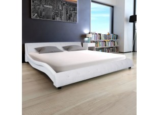 Posteľ 180x200 cm biela umelá koža Dekorhome