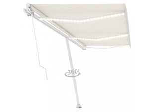 Ručne zaťahovacia markíza s LED svetlom 300x250 cm Dekorhome