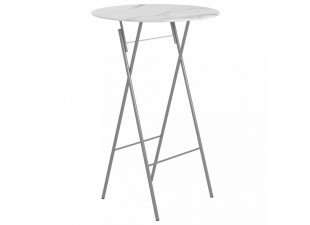 Skladací barový stôl 80 cm biela / strieborná Dekorhome