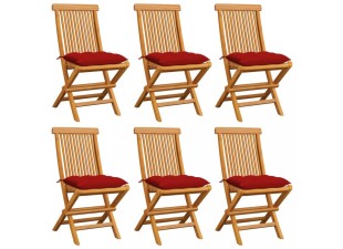 Záhradná stolička skladacia 6 ks teak / látka Dekorhome