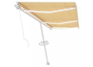 Ručne zaťahovacia markíza s LED svetlom 500x350 cm Dekorhome