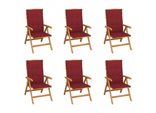 Záhradná stolička 6 ks teak / látka Dekorhome